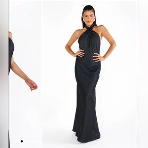 Show Me Your Mumu Black Jasmine Halter Maxi Dress